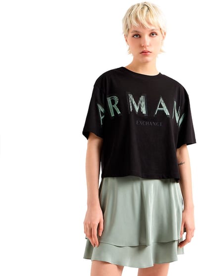 Armani Exchange Xw000520a_f10359u T-shirt Met Korte Mouwen Zwart S Vrouw
