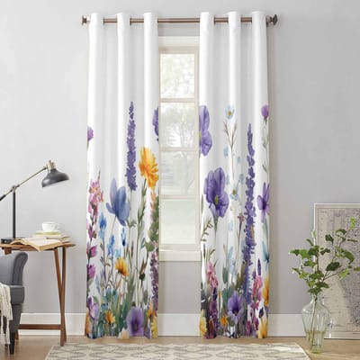 Bloemplanten Madeliefjes Lavendel Raambekleding voor Woonkamer Luxe Slaapkamer Gordijn Keuken Jaloezieën Gordijnen 135W x 92H(cm) x1