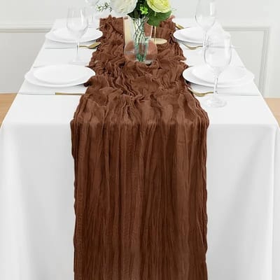 PolkaHome® 1 stuk Bruin Kaasdoeken Tafelloper – Katoenen Kaas Doek Tafelkleed – Tafellopers Textiel & Tafelzeil 90x280 cm – Tafel Loper Kaas Doek, Kaasdoek (Bruin)