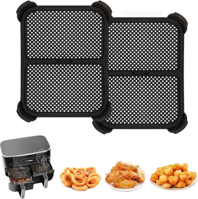 Set van 2 Siliconen Spatdeksels voor Airfryer - Herbruikbare Bescherming tegen Hitte en Vlekken, Geschikt voor Diverse Modellen