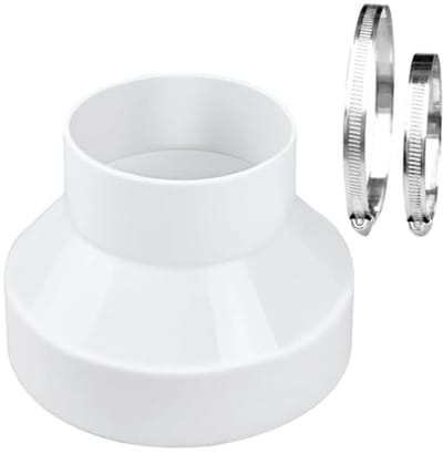 Kanaalverlooper PVC Adapter met Slangklemmen voor Ventilatiesystemen