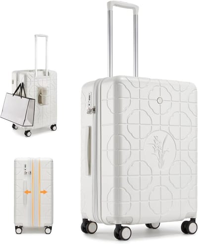 Koffer Set - Reisbagage Trolley - Zakenreizen Vakanties - Lichtgewicht Polycarbonaat - 3 Delig M L XL - Wit