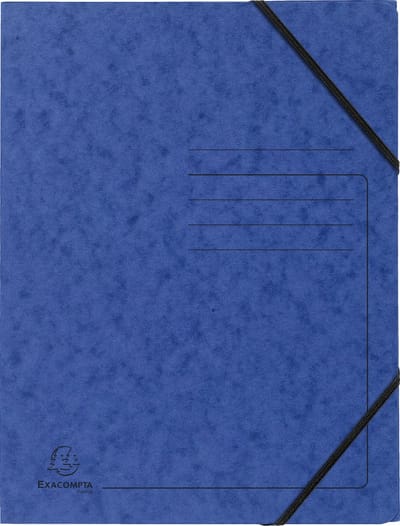 Exacompta 25x Bedrukte Elastomappen zonder klep - glanskarton 355g/m2 - A4 - Blauw - 555412E