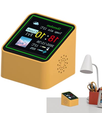 Digitale Weerklok - Luchtvochtigheidstracker Klok - Binnenklimaat Bewaken - Helder LED-display - 6 cm breed - Oranje