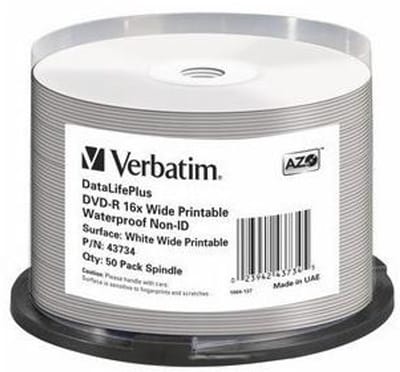 Verbatim 43734 DVD-R disc 4.7 GB 50 stuk(s) Spindel Bedrukbaar