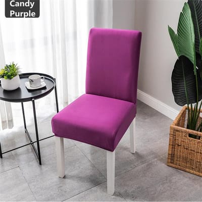 Hoge rugleuning effen kleur stoelhoes elastische volledige verpakking verdikte eetkamerstoelhoes spandex stoelhoes hoes voor hotelkamer Universal Size gray