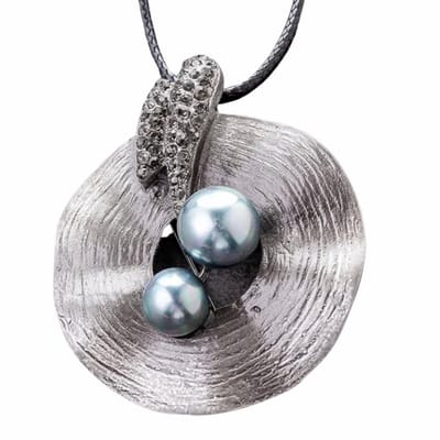 Ketting- Pella -metaal - synthetische parel - Charme Bijoux