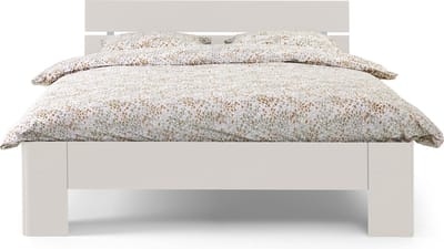 B Bright Fresh 400 Bed met Hoofdbord 90x200cm - Bedframe Wit - Eenpersoonsbedden - Instaphoogte: 40cm