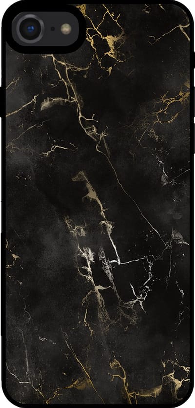 Smartphonica Telefoonhoesje voor iPhone 7/8 met marmer opdruk - TPU backcover case marble design - Zwart geschikt voor Apple iPhone 7;Apple iPhone 8