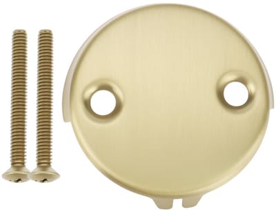 Allecto - Dubbele gat badkuip afvoer overloopplaat - Decoratieve hoes - Goud - Badkuip stopper - Compatibel met Delta RP31556CZ RP293