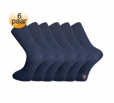 Medische sokken zonder elastiek - 100% katoen - 6 paar - Donkerblauw - Blauw - Maat 47/50 - Sokken voor diabeten - Reuma - En tegen oedeem