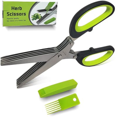 MTTProducts - Keuken Scharen - Kruidenscharen - Snelle en gemakkelijke snede - Groene kleur - Tuinkruiden Scharen - Ideaal voor verse kruiden - Geschik...