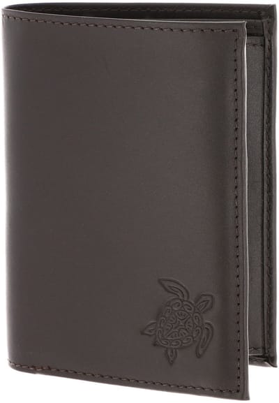 oxmox Leren portemonnee Leather RFID Protect Kombibörse Turtle 2.0 Embossed Brown donkerbruin