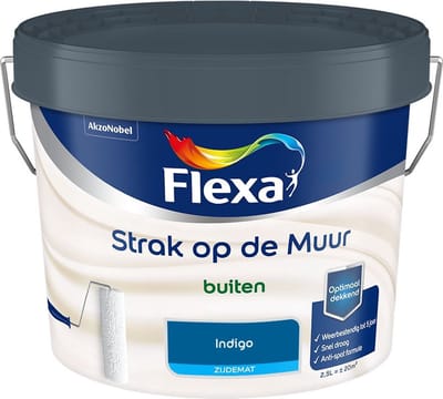 Flexa - Strak Op De Muur Buiten Zijdemat - Indigo - Mengverf - 2,5 L