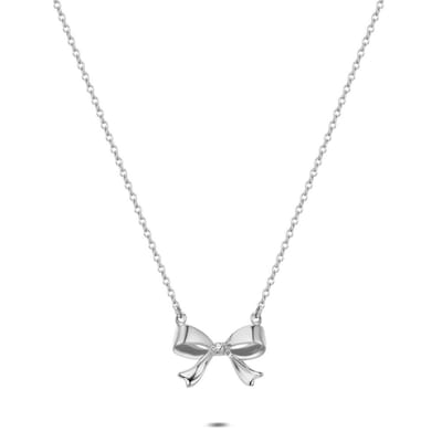 Twice As Nice Halsketting in zilver, strik met zirkonia Zilverkleurig 42cm+5cm