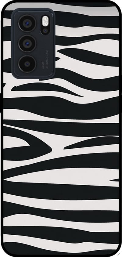 Smartphonica Telefoonhoesje Geschikt voor Oppo Reno6 Pro met zebra opdruk - TPU backcover case zebra design - Zwart Wit geschikt voor Oppo Reno6 Pro