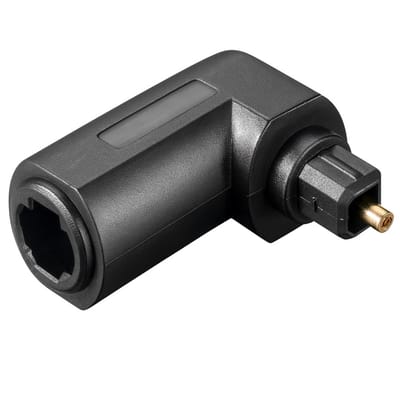 Optische verloopstekker - Toslink - Haaks - Verguld - Zwart - Allteq