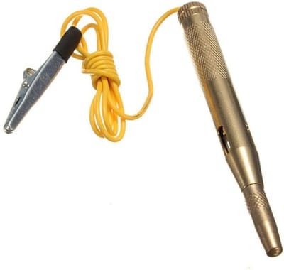 Benson Zwakstroomtester met priem - messing - 12-24V - inclusief lampje en krokodillenklem