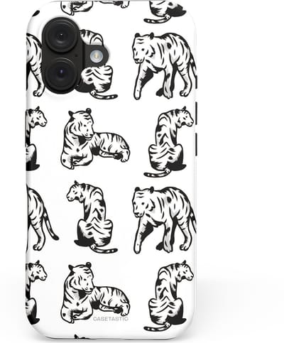 Casetastic hoesje geschikt voor Apple iPhone 16 - MagSafe - Dubbellaagse bescherming - Schaduwroar - Fashion Case - Wit Grijs Donkergrijs
