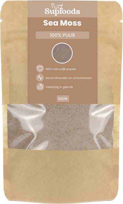 Sea Moss Poeder 100% Puur - 50gram - Van Nature Rijk aan Mineralen - Geschikt voor Sea Moss Gel en Recepten - Irish Moss of Zeewier Poeder - Seamoss