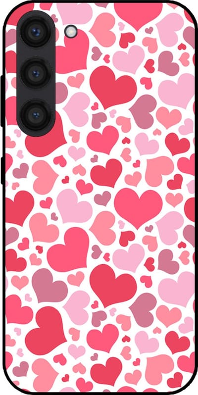 Smartphonica Telefoonhoesje Geschikt voor Samsung Galaxy S23 Plus met Hartjes Print - Hearts Design TPU Backcover Case - Kinder Hoesje met Hartjes Design geschikt voor Samsung Galaxy S23 Plus