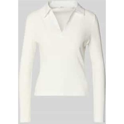 Shirt met lange mouwen van viscosemix met polokraag model 'Seti'