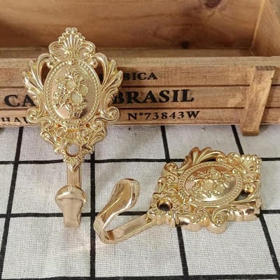 Badkamerwandhaken, Vintage Europese Stijl Bronzen Rozenpatroon Zinken Haken Geschikt Gold