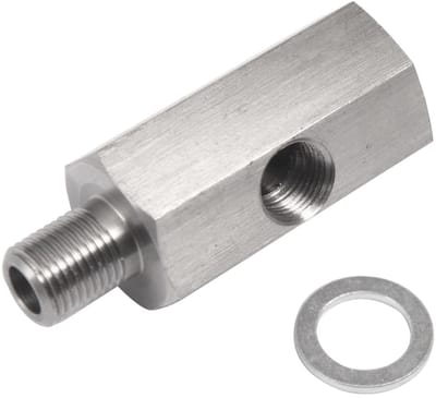 Dailygoods - Oliedruksensor-adapter - 1/8 binnendraad - Roestvrij staal - Metrische M12X1,5 - Voor motoren - T-stuk adapter