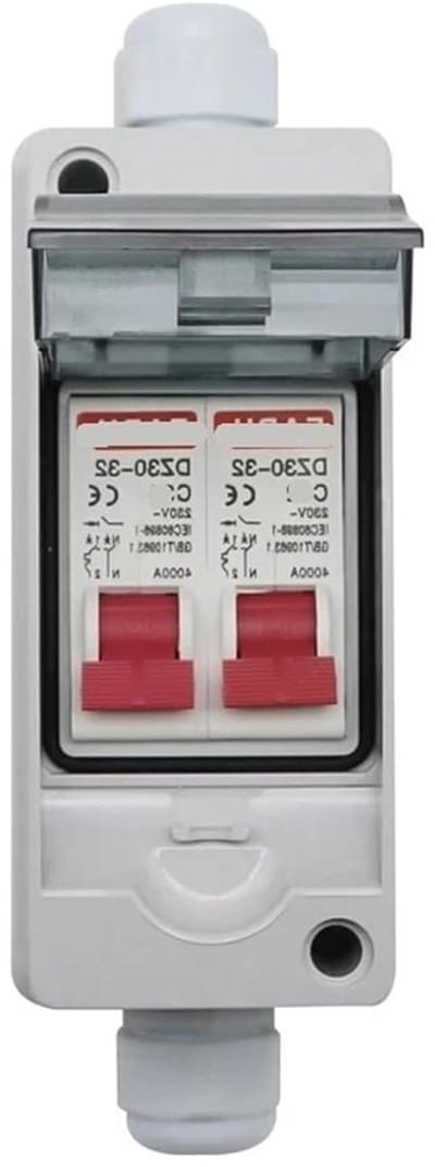 Mini Stroomonderbreker - Aardingsonderbreker Zekering - Huishoudelijk Gebruik - DPN 1P+N - 16A-32A - Grijs