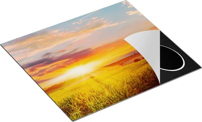Chefcare Inductie Beschermer Zonsopgang op het Maïsveld - 60x50 cm - Afdekplaat Inductie - Kookplaat Beschermer - Inductie Mat