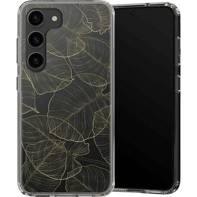 Selencia Galaxy S23 Plus Fashion Hoesje Gold Botanic