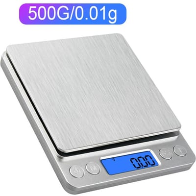 500g/0.01g Sieraden Draagbare Weegschaal 3kg/0.1g Digitale Display Weegschaal Bakken Elektronische Weegschaal Persoonlijke Tafelweegschaal Keuken Voedselweegschaal white