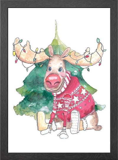 KERST ELAND A2 POSTER IN LIJST - JOYIN