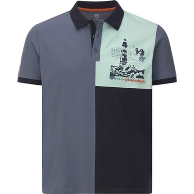 Jan Vanderstorm herren Poloshirt - 64/66 - blauw - Plus Size