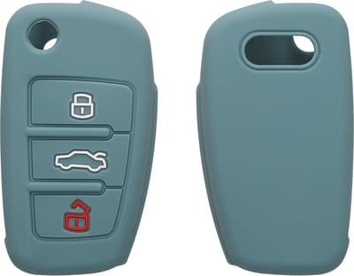 kwmobile autosleutel hoesje geschikt voor Audi 3-knops autosleutel hoes - TPU autosleutel behuizing - Beschermende auto sleutel case - Sleuteletui in Arctische nacht