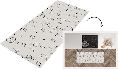 Keukenloper - Loper keuken - Bladmuziek - Patronen - Muziek - 120x50 cm - Keukenloper vinyl
