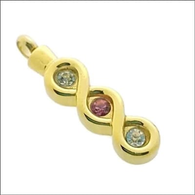 Aramat Jewels | Gedenkhangers | Stalen Goudkleurige Ashanger met Zirkonia – Gedenksieraad Zonder Ketting | | | |8mm | Staal | Volwassenen | Verkleurd niet