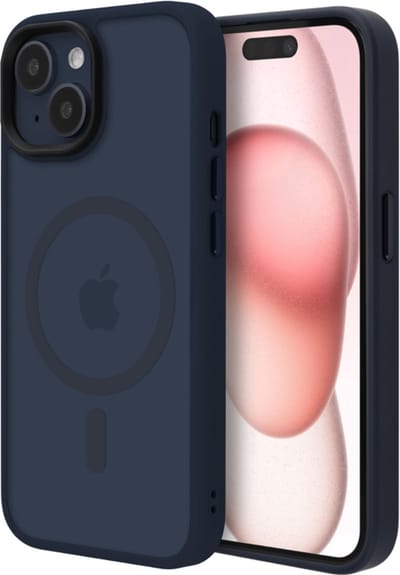 Musthavz Hoesje Geschikt voor iPhone 15 Hoesje Siliconen - Musthavz Backcover met MagSafe - Dark Blue