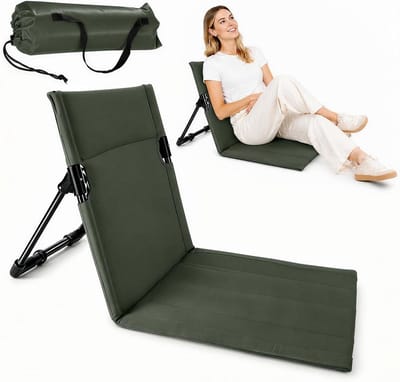 SnelShoppen - Strandmat met Rugleuning, Inklapbare Strandstoel, Draagbare Opvouwbare Campingstoel en Ligstoel voor Picknick, Tuin, Wandelen - Comforta