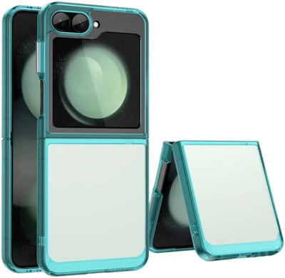 Hoesje Geschikt voor Samsung Galaxy Z Flip 7 FE / 6 - Shock Proof Back Cover Transparant Groen