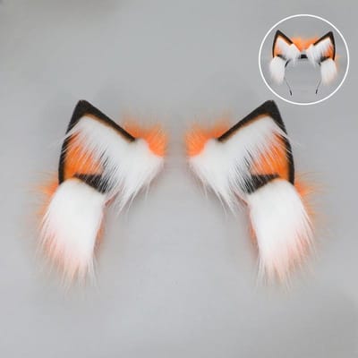 Oplaadbaar Pluche Kattenoren Haaraccessoire Cosplay Tentoonstelling Beweegbaar Realistisch Vossenoor Afneembaar Elektrisch Hoofdband Dierenoortjes One Size white