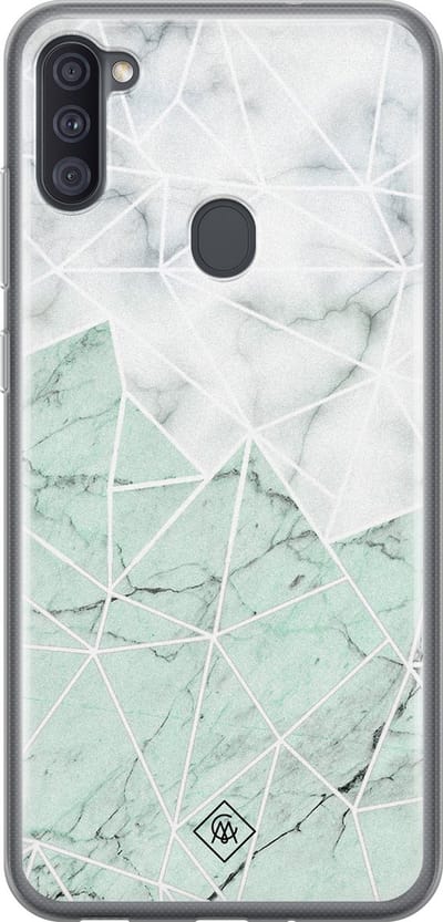 Casimoda® hoesje - Geschikt voor Samsung A11 - Marmer Mint Mix - Backcover - Siliconen/TPU - Mint