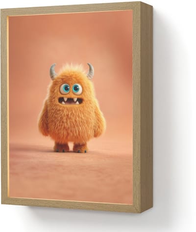 Wandlamp 30x40 cm - Oplaadbaar - Monster - Knuffel - Oranje - Wandlampen binnen woonkamer - Slaapkamer lamp - Decoratieve nachtlamp - Vloerlamp draadloos