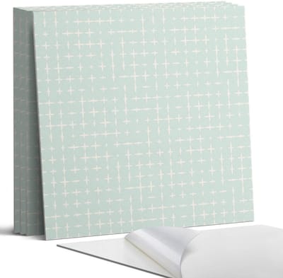 Coloray Wandpanelen Zelfklevend - Geometrie van lijnen en kruisen Zelfklevende Wandpanelen - 50 cm x 50 cm - Munt Wandpaneel PVC - 4 stuks - Mozaïeken Wandpanelen Zelfklevend - Wandbord Keuken - Wandpaneel Badkamer