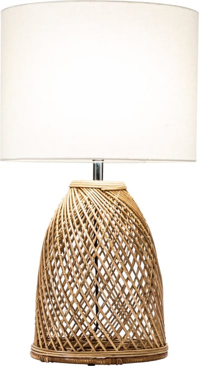 Fine Asianliving Tafellamp Wicker Handgevlochten met Jute Lampenkap D35xH54cm