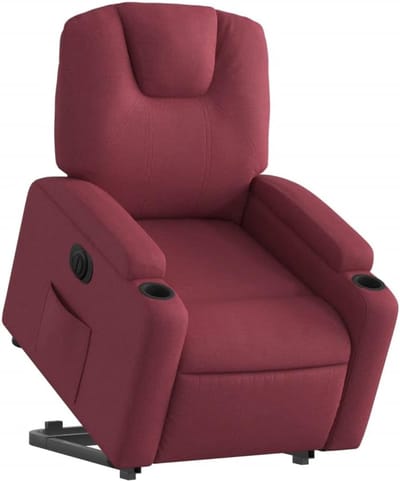 Sta-op stoel - Comfortstoel fauteuil - Ondersteuning bij opstaan - Elektrisch verstelbaar - 74x97x97 cm - Wijnrood