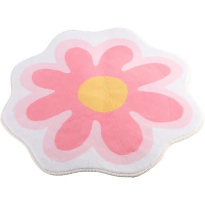 Tapis imitation cachemire en forme de fleur, absorbant et épais, idéal pour une entrée, un canapé, une table basse ou une entrée.