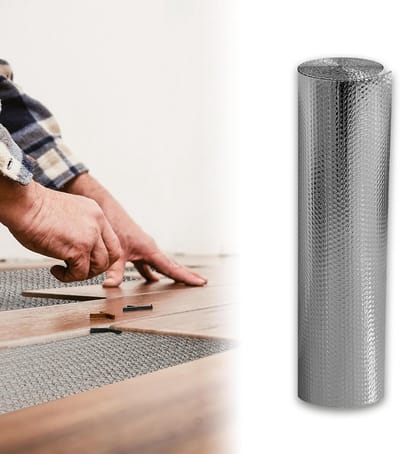 Aluminium Isolatiefolie 0,6 x 10m - Luchtkussenfolie voor Warmte- en Geluidsisolatie