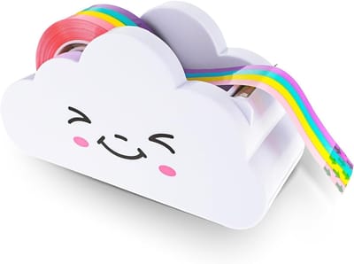 Tape Dispenser met Regenboog Tape - Ideaal voor Thuis, School en Kantoor