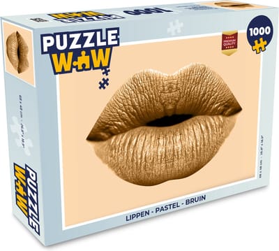 Puzzel Lippen - Pastel - Bruin - Legpuzzel - Puzzel 1000 stukjes volwassenen